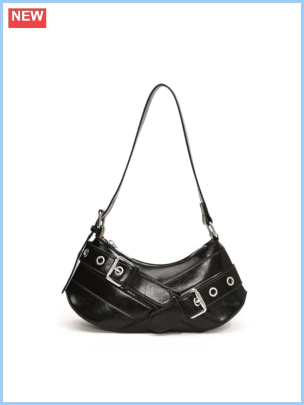 Small Y2K Hobo Shoulder Bag Vegan Leather Punk Purse
